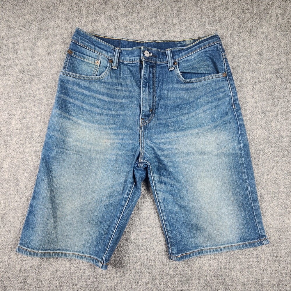 Levis 569 Loose Straight Denim Shorts Mens 32 Blue Medium Wash Relaxed Fit